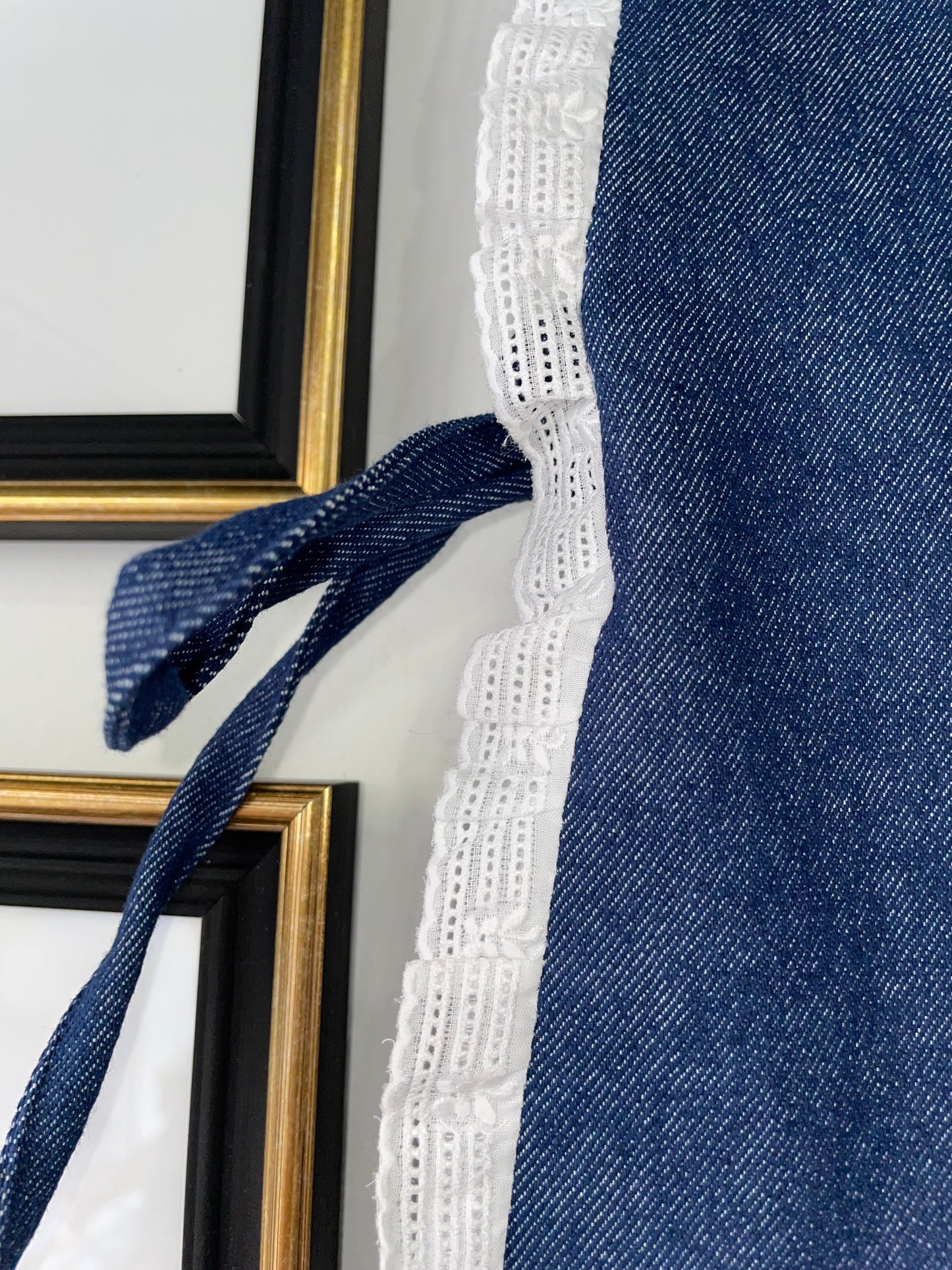 Mia Y Lia -Denim eyelet lace vest with bows