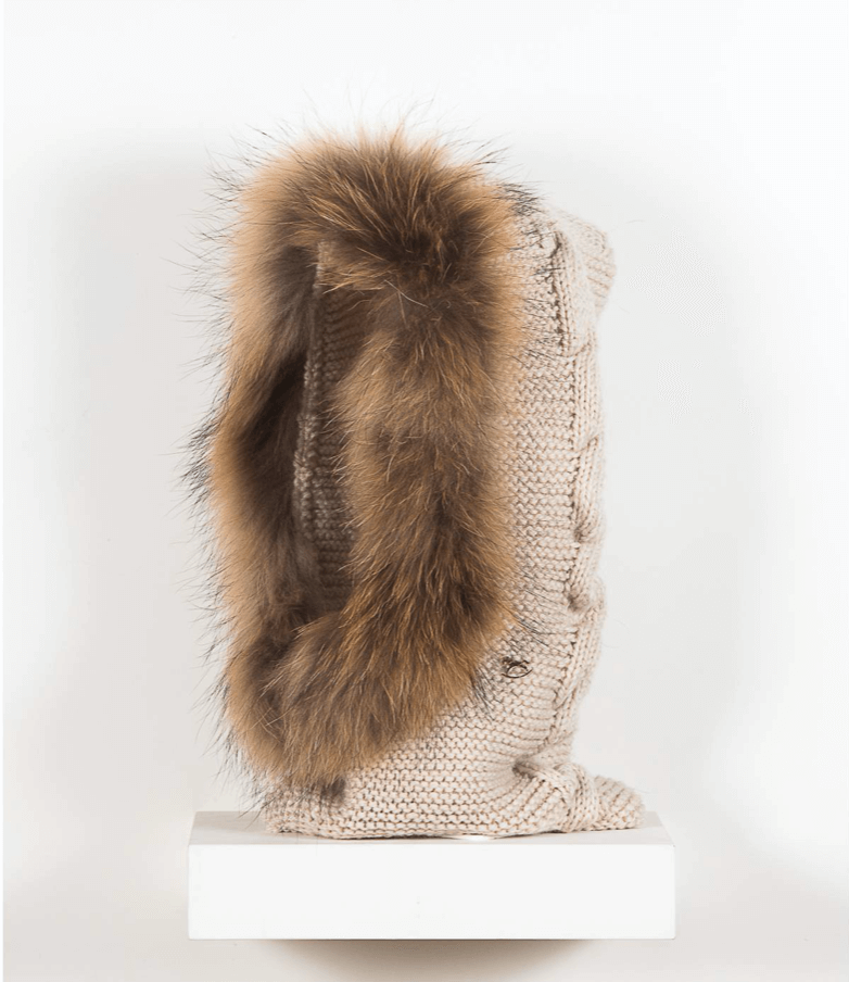 Casilda & Jimena - Cashmere Knit Hood with Fur