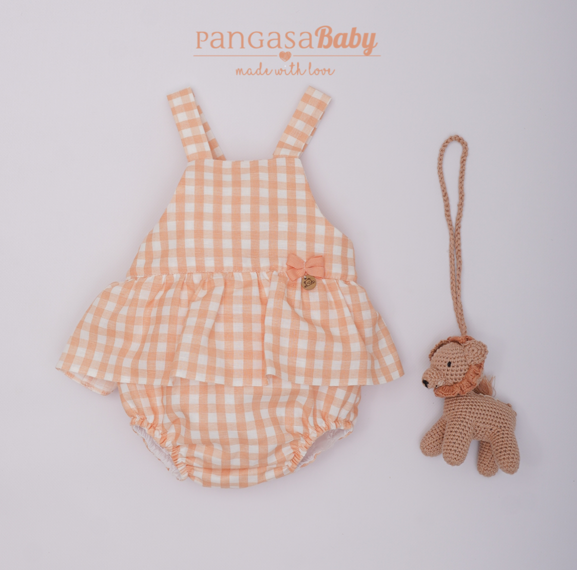 PANGASA SS - Baby Girl Gingham bloomers with braces