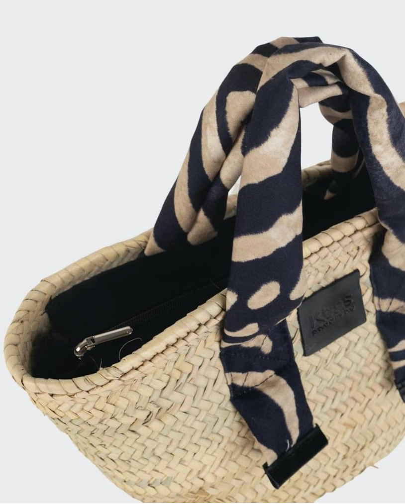 KBAS - Animal Print Palm and Canvas Tote Bag (medium)