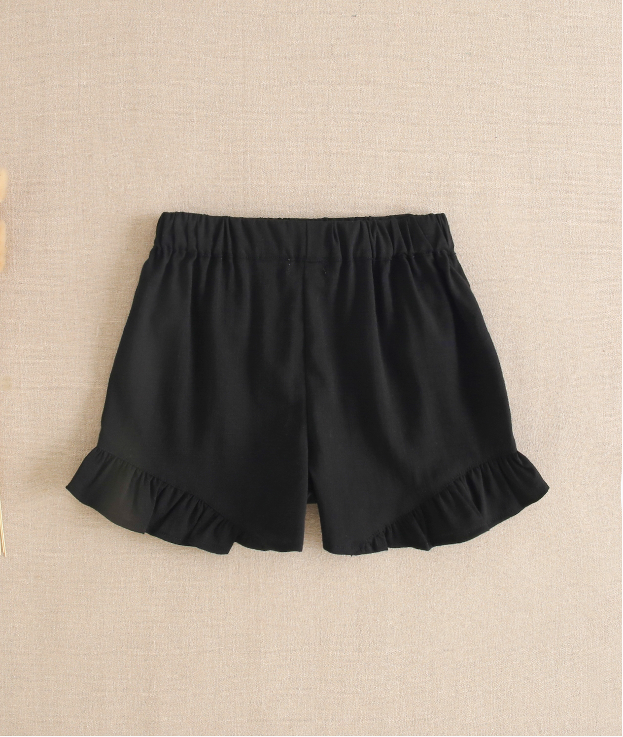 Black Short with Ruffles