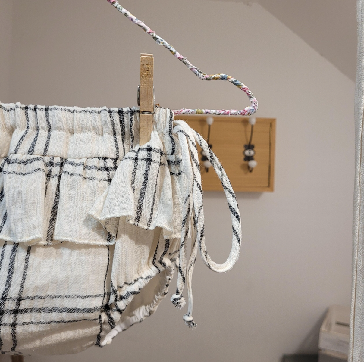 Mia Y Lia -White Black Plaid bloomer (baby girl & toddler)