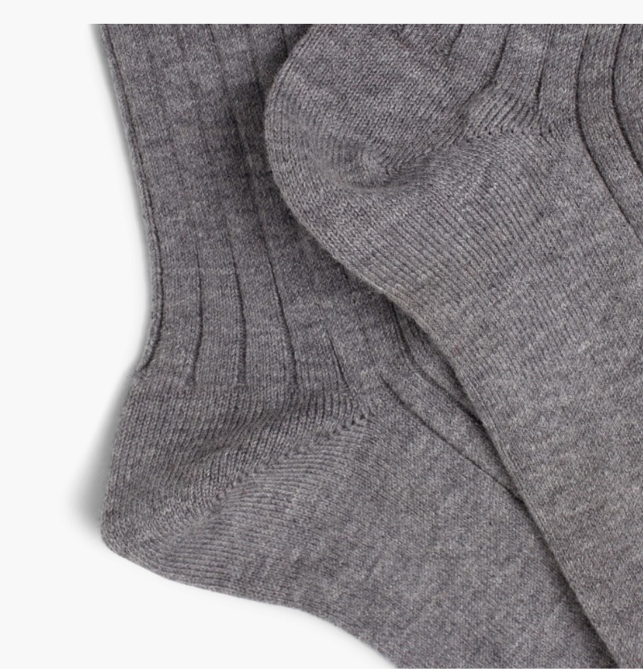 Ribbed cotton short socks - Grey