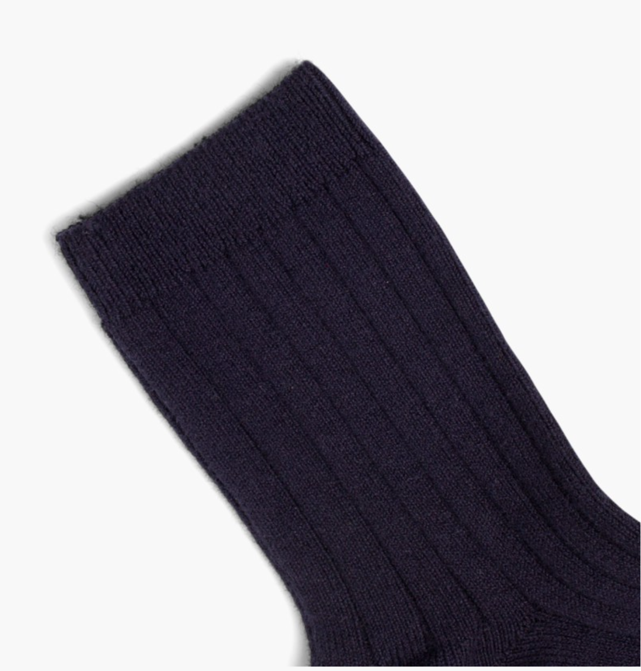 Ribbed cotton short socks - Navy
