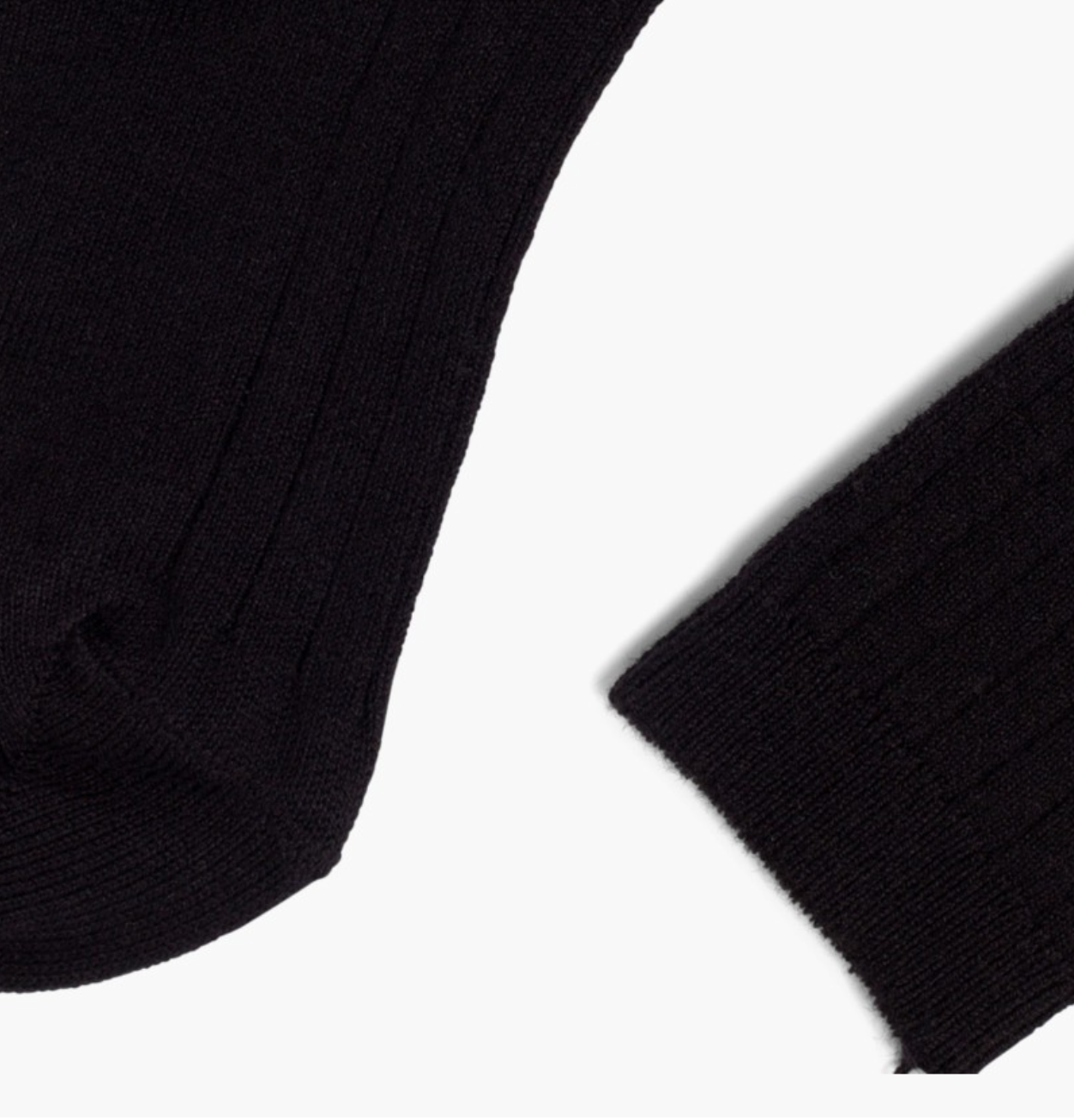 Ribbed cotton short socks - Black