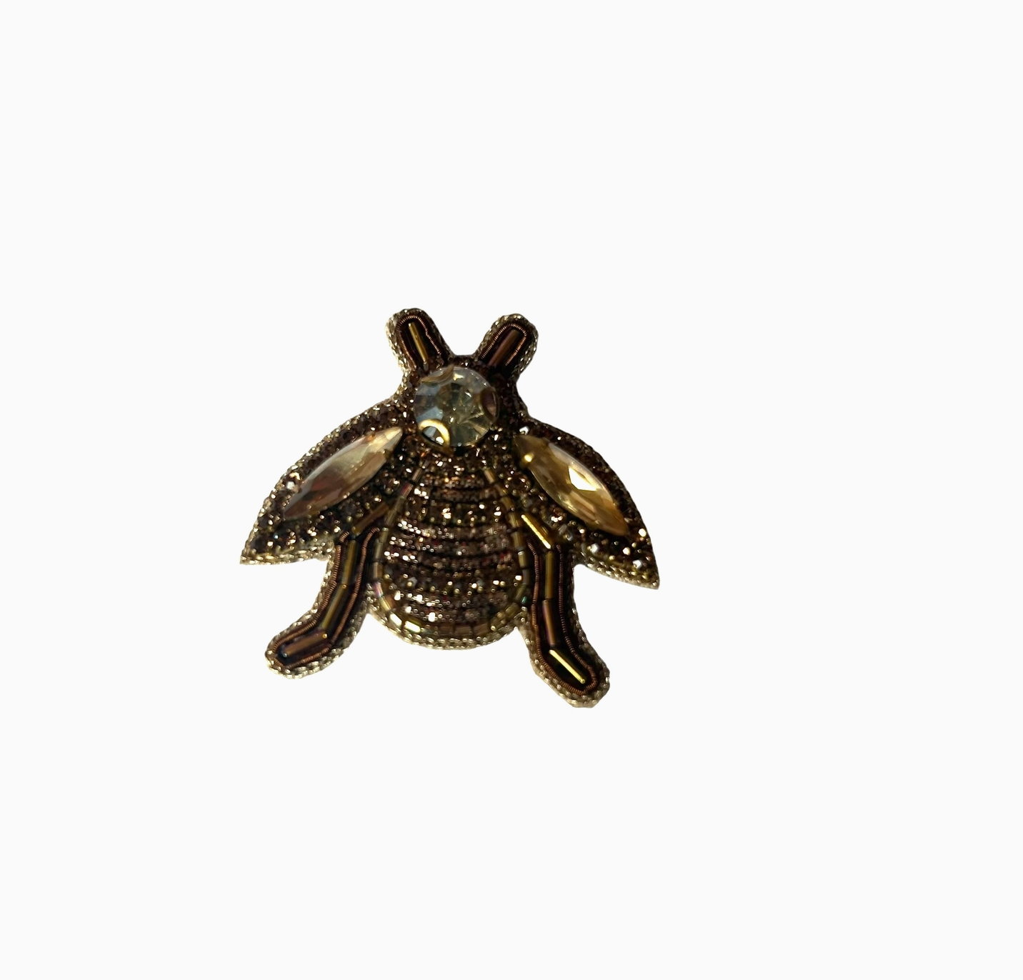 Sixton London - Velvet Bag with Gold Insect Brooch