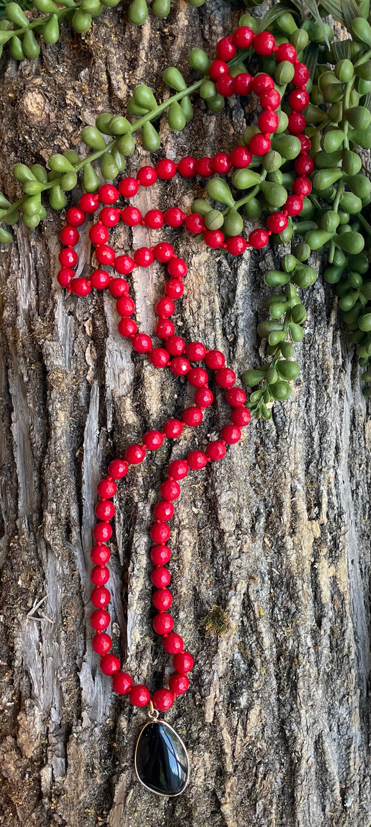 Red Quartz beaded Necklace