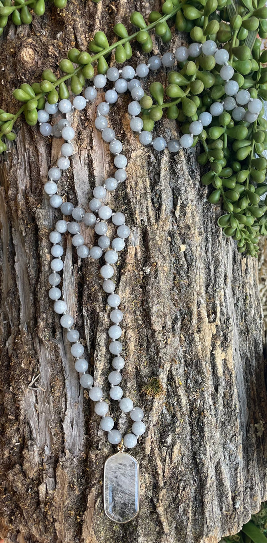 Grey Quartz beaded Necklace