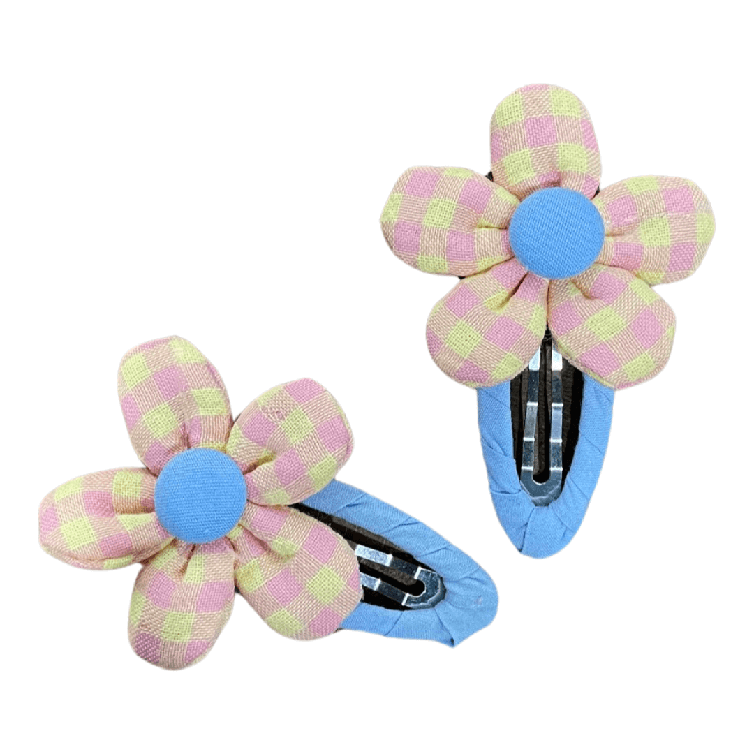 Hair Clip Flower Yellow & Blue