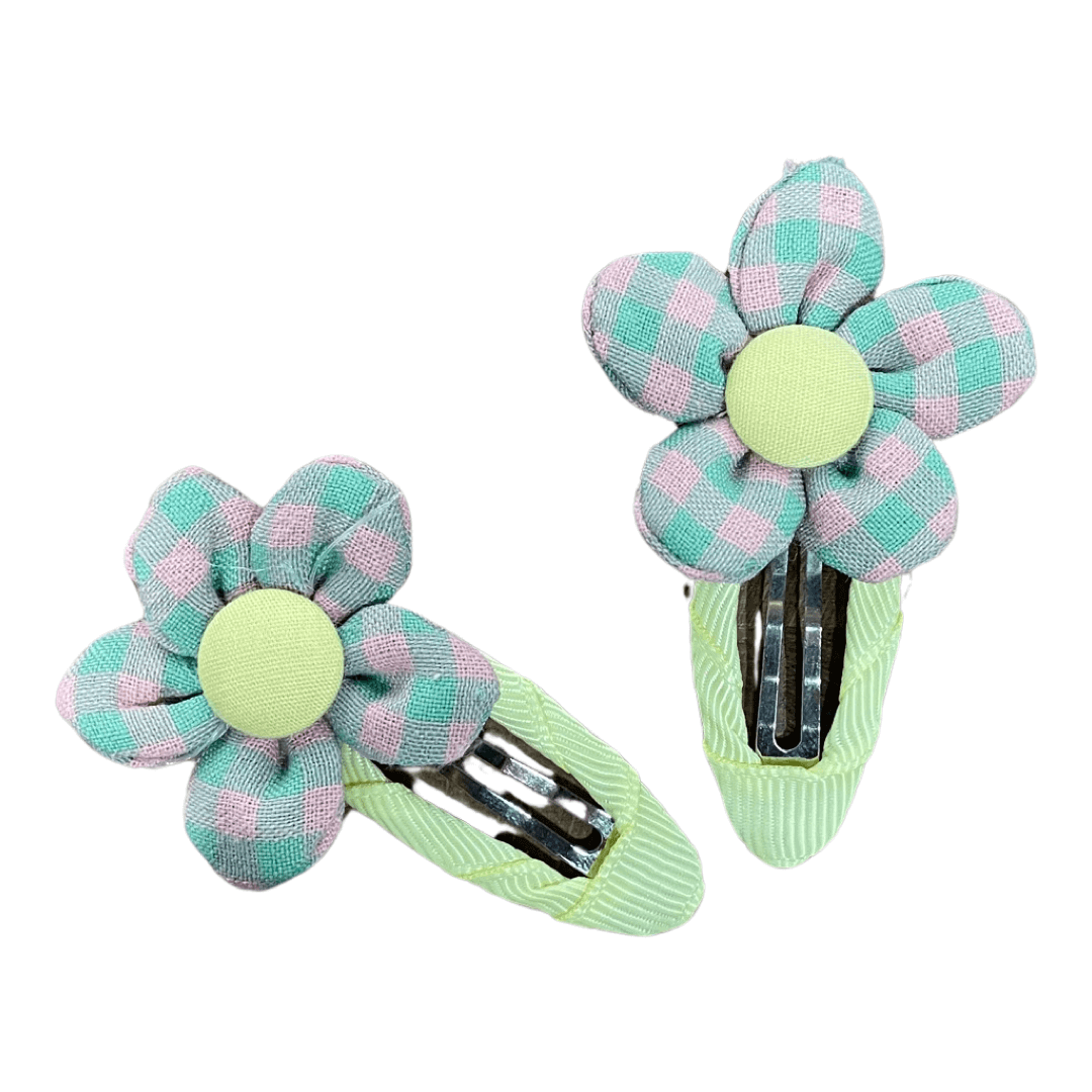 Hair Clip Flower Green & Yellow