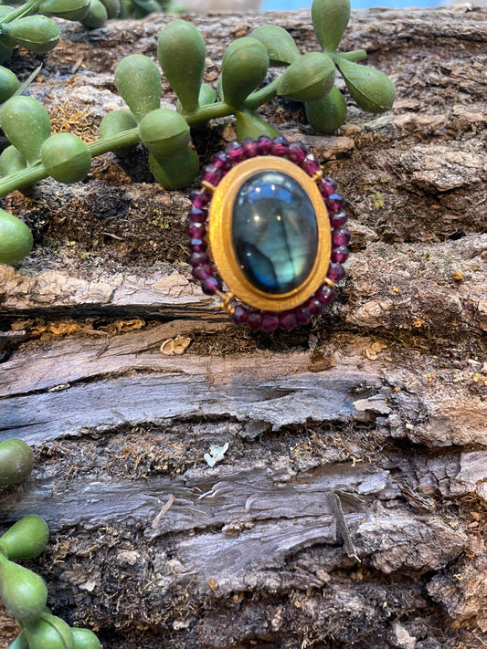 Vintage Labradorite Gemstone Ring