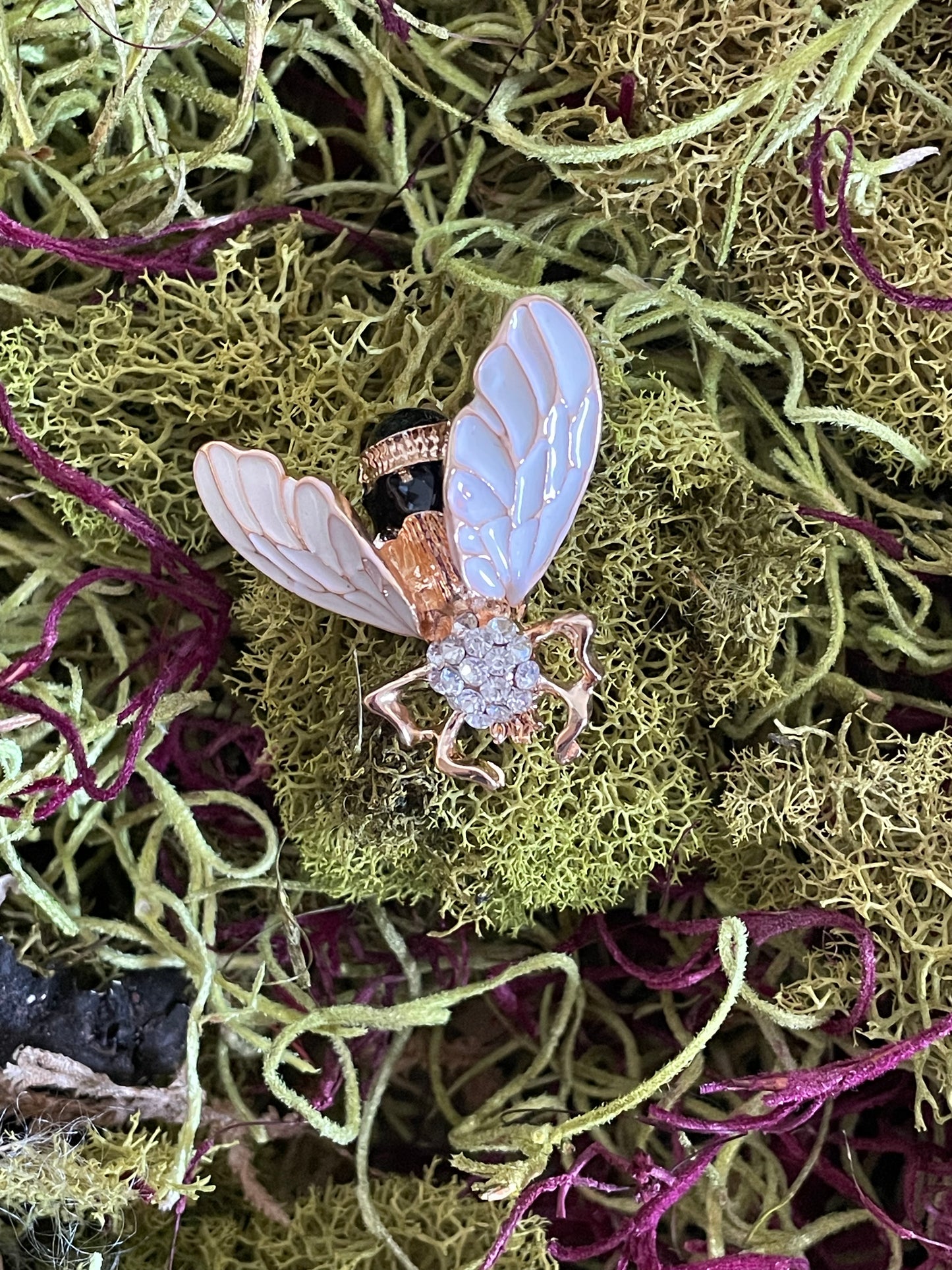 Exotic wasp brooch