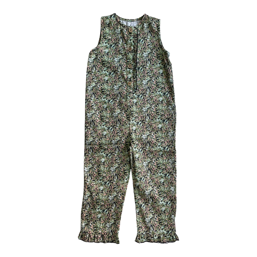 Mia Y Lia -Leaves Printed sleeveless  Overalls
