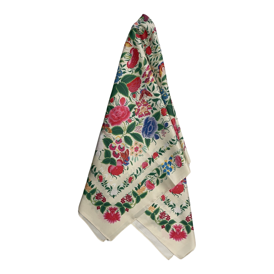 Floral silk scarf