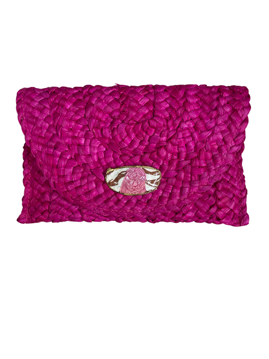 Tiger oyster shell clutch - PINK