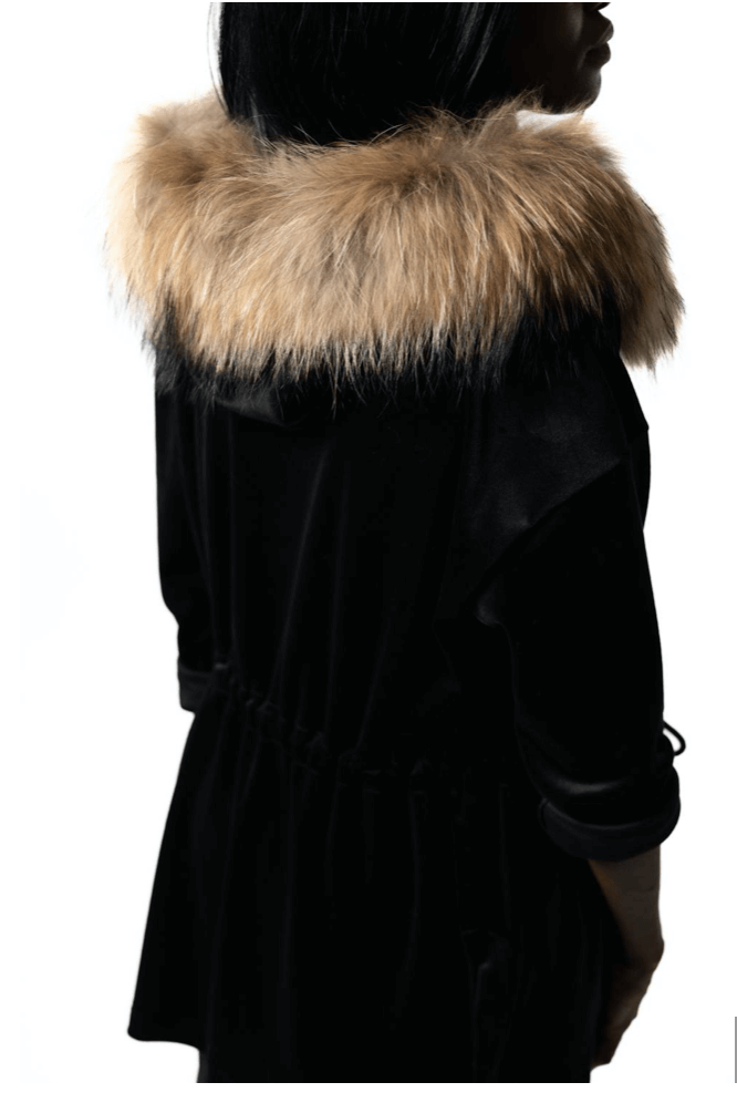 Casilda & Jimena - Velvet Jacket with Fur Hood