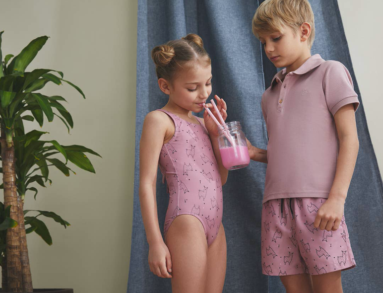 Dusty Pink Swimsuit For Girls