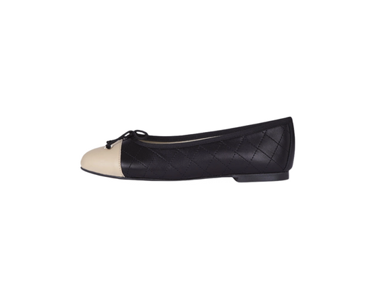 Menina Step - Chester Black Leather with Beige Toe