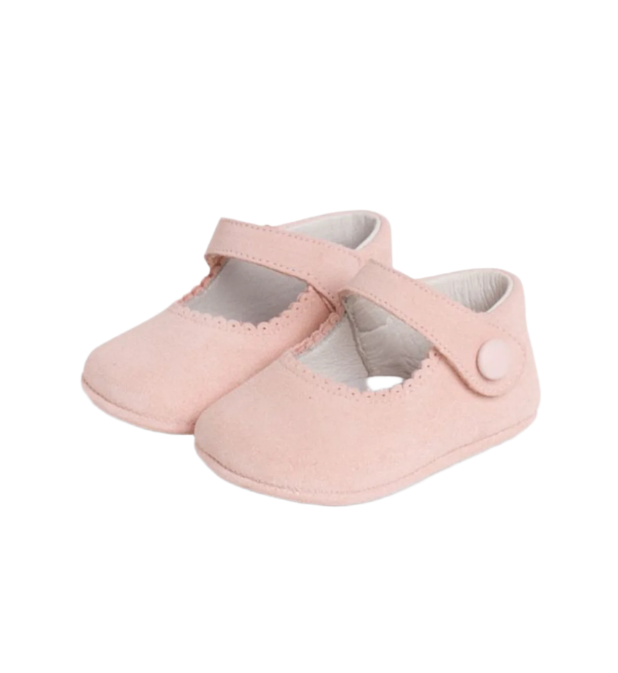 Baby Suede loop fasteners Mary Janes