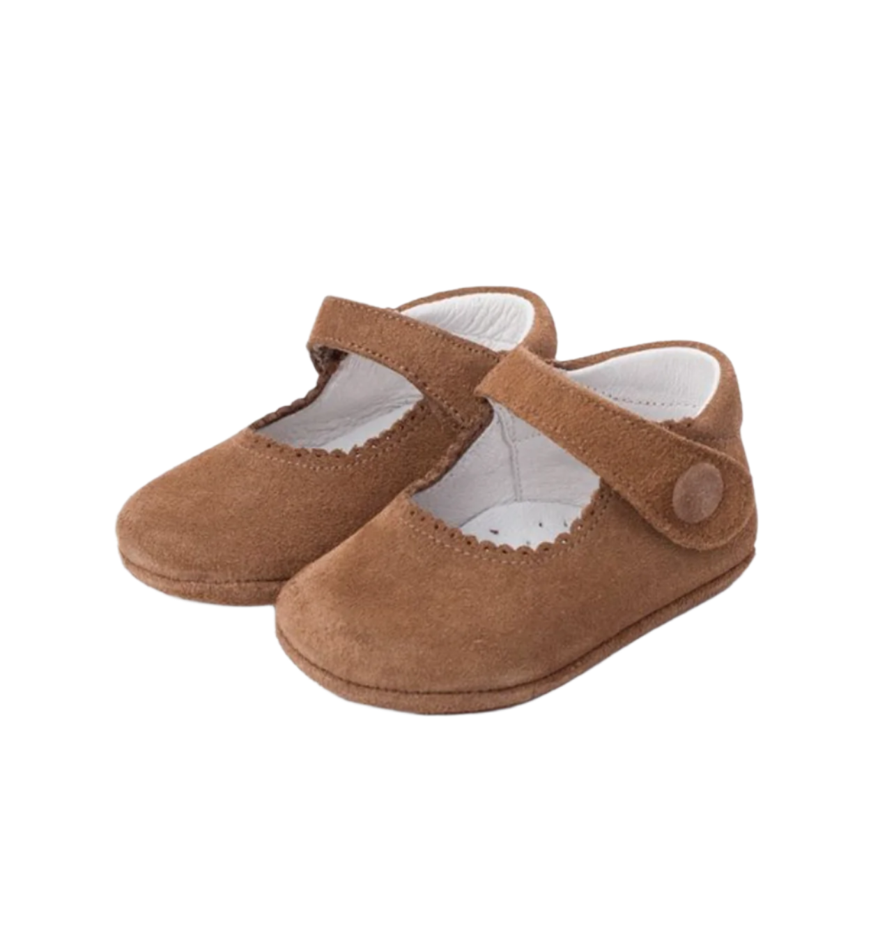 Baby Suede loop fasteners Mary Janes