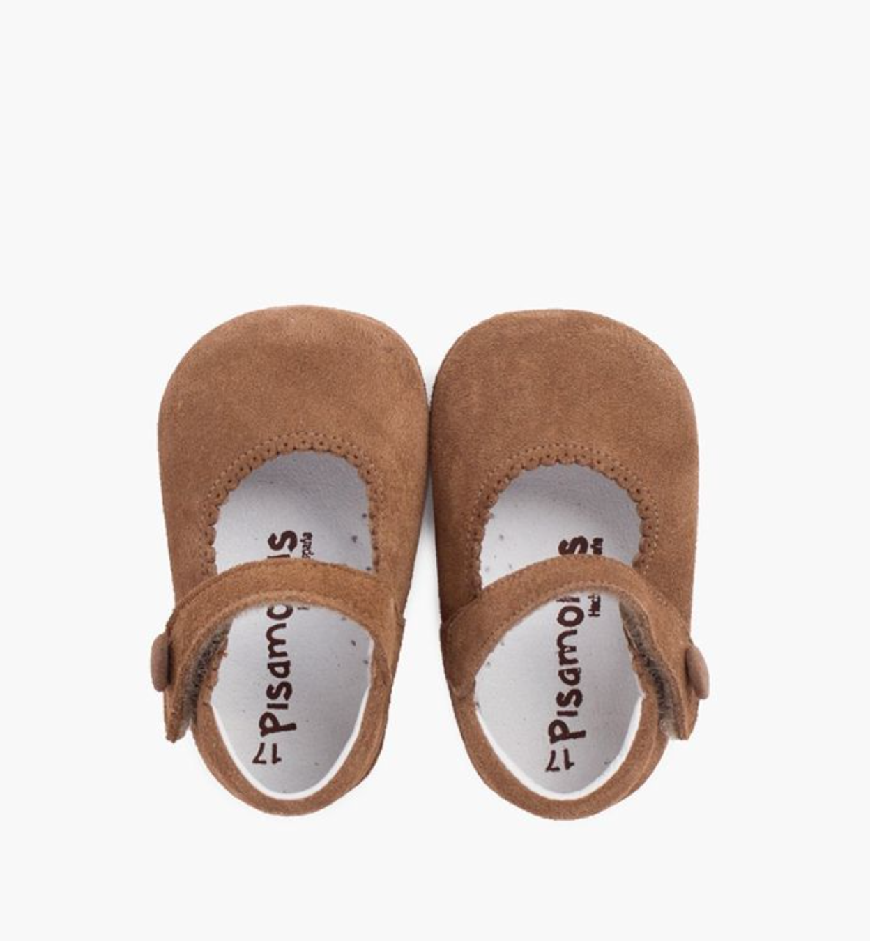 Baby Suede loop fasteners Mary Janes