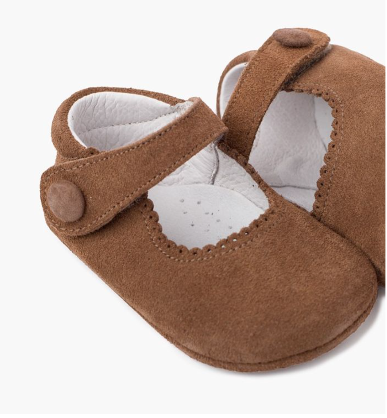 Baby Suede loop fasteners Mary Janes