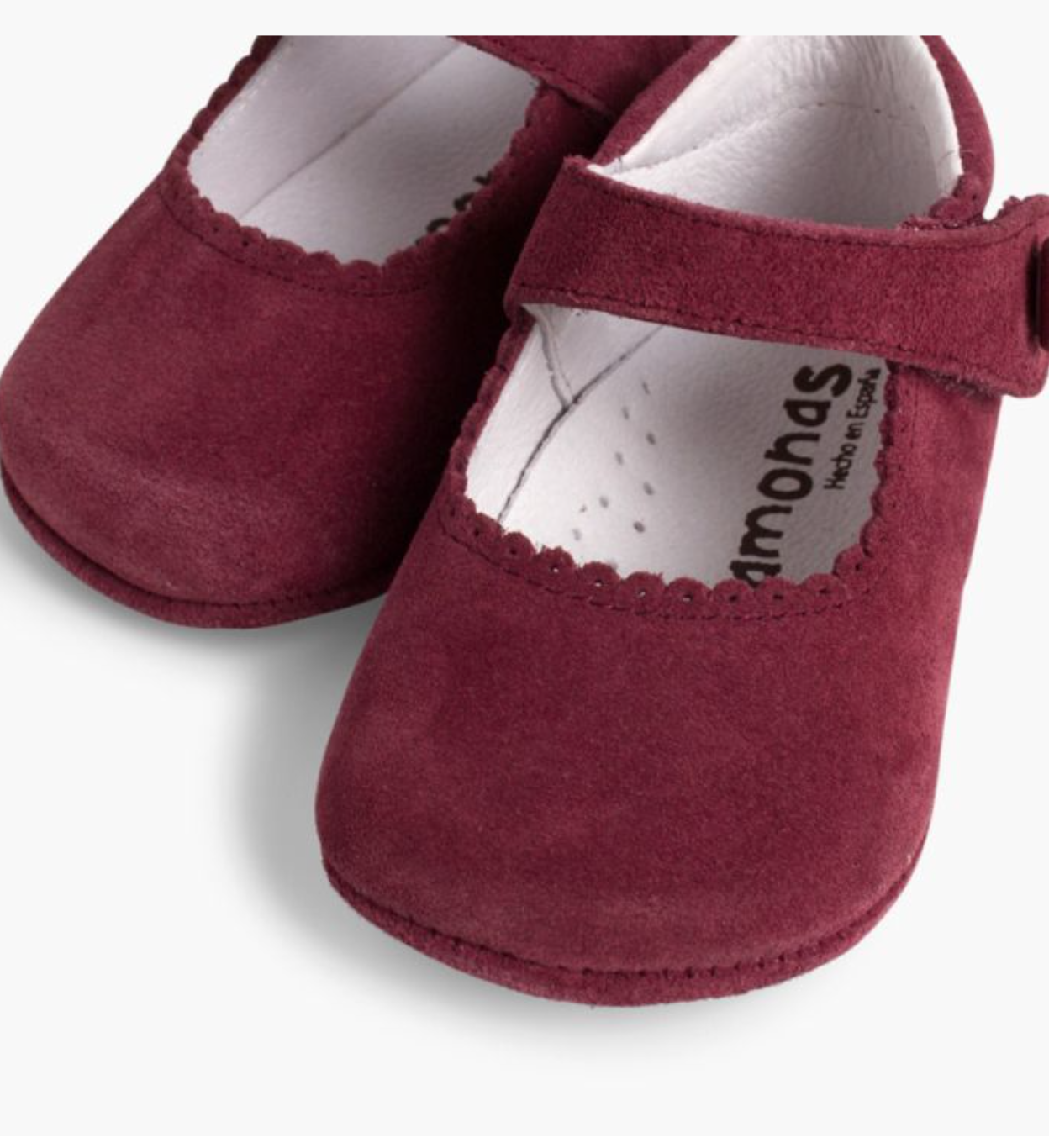 Baby Suede loop fasteners Mary Janes