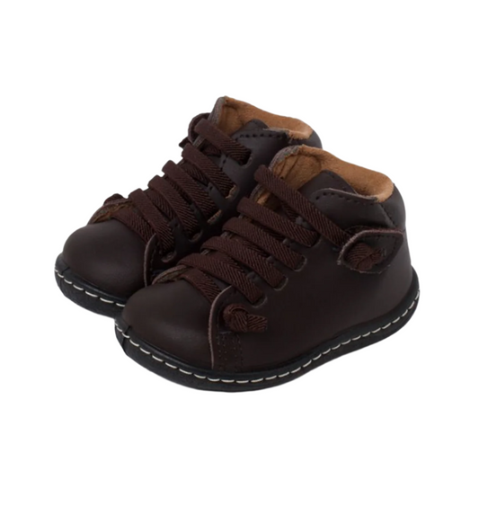 Washable leather toddler's Boots elastic laces