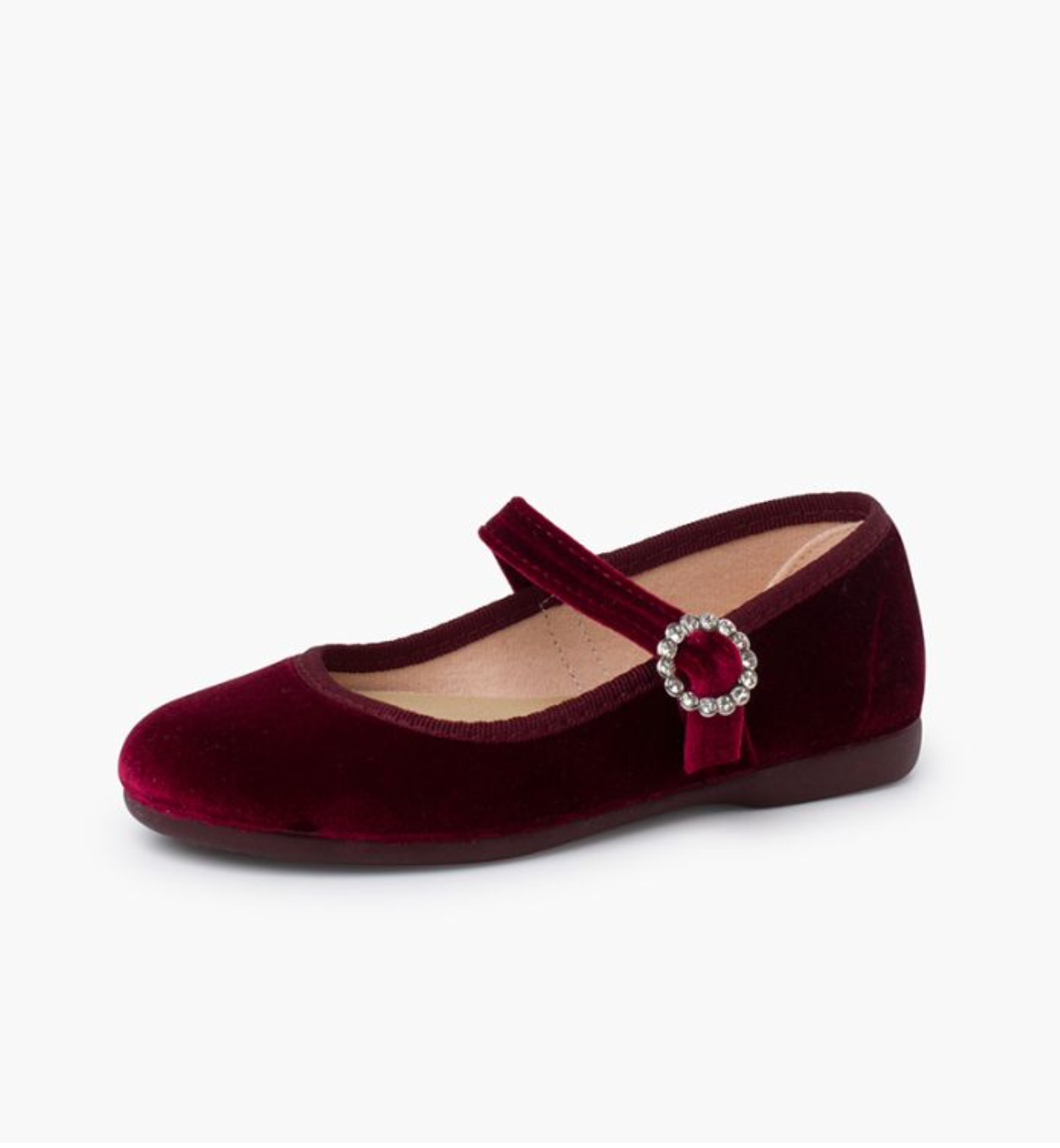 Velvet Mary Janes with Jewel Buckle