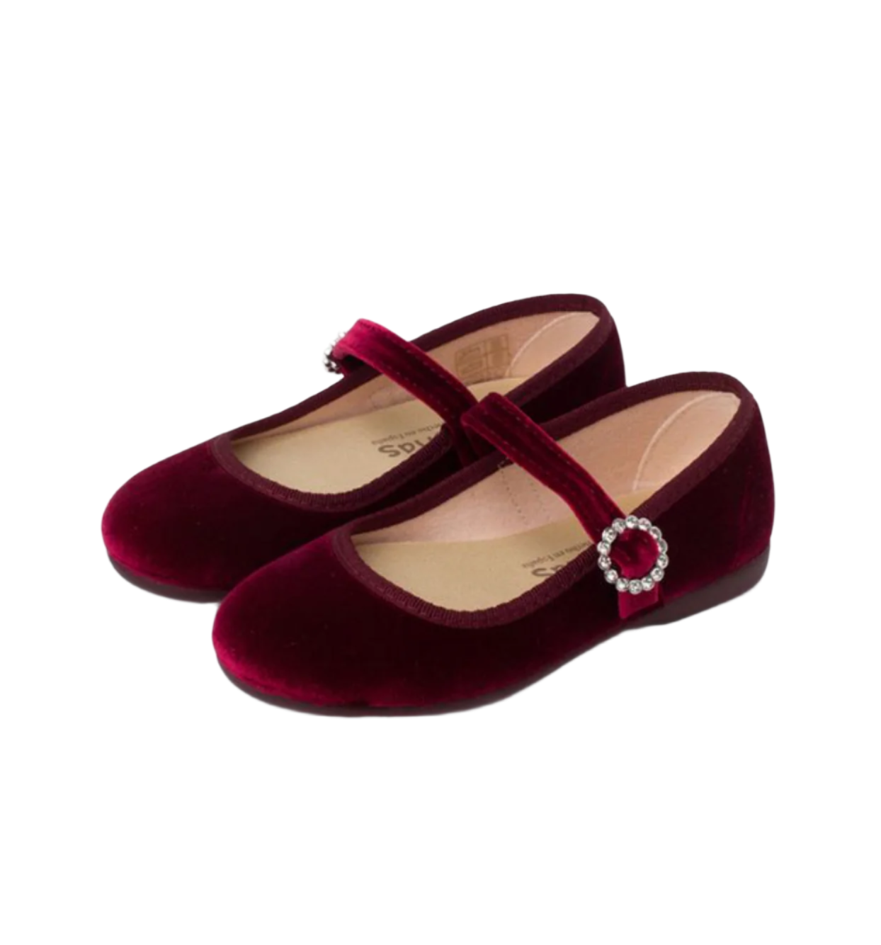 Velvet Mary Janes with Jewel Buckle