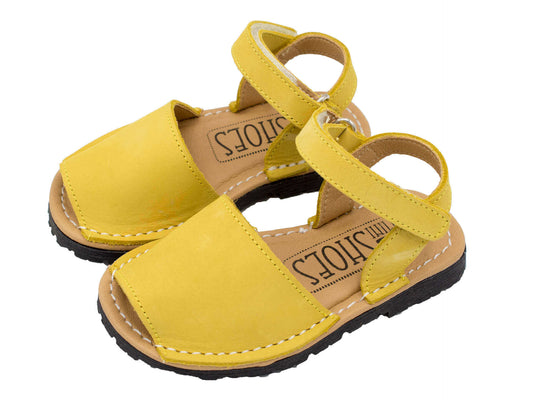 Mini Shoes Kids - Suede Avarcas Sandals with Velcro Closure