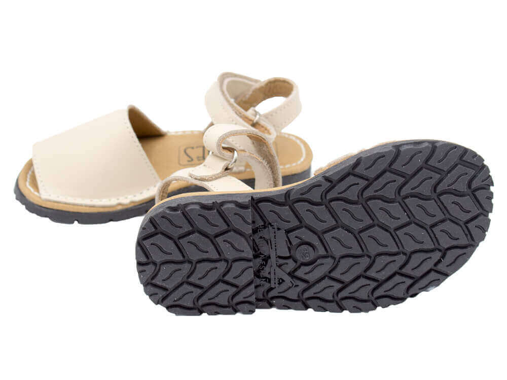 Mini Shoes Kids - Leather Slingback Avarcas Sandals with Velcro Closure