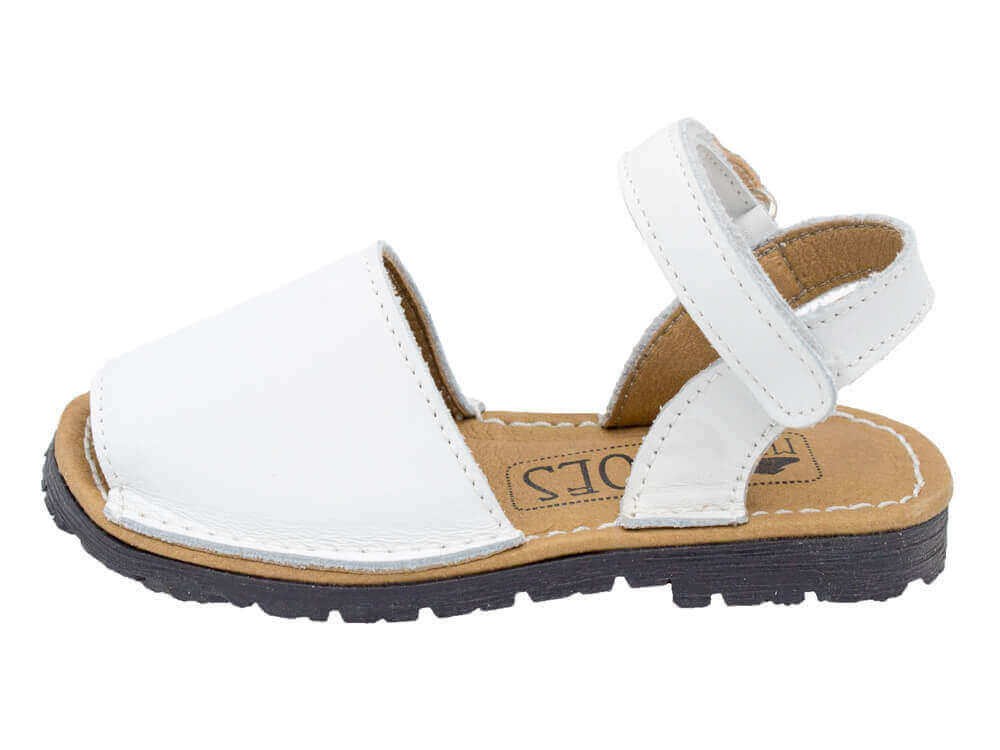 Mini Shoes Kids - Leather Slingback Avarcas Sandals with Velcro Closure