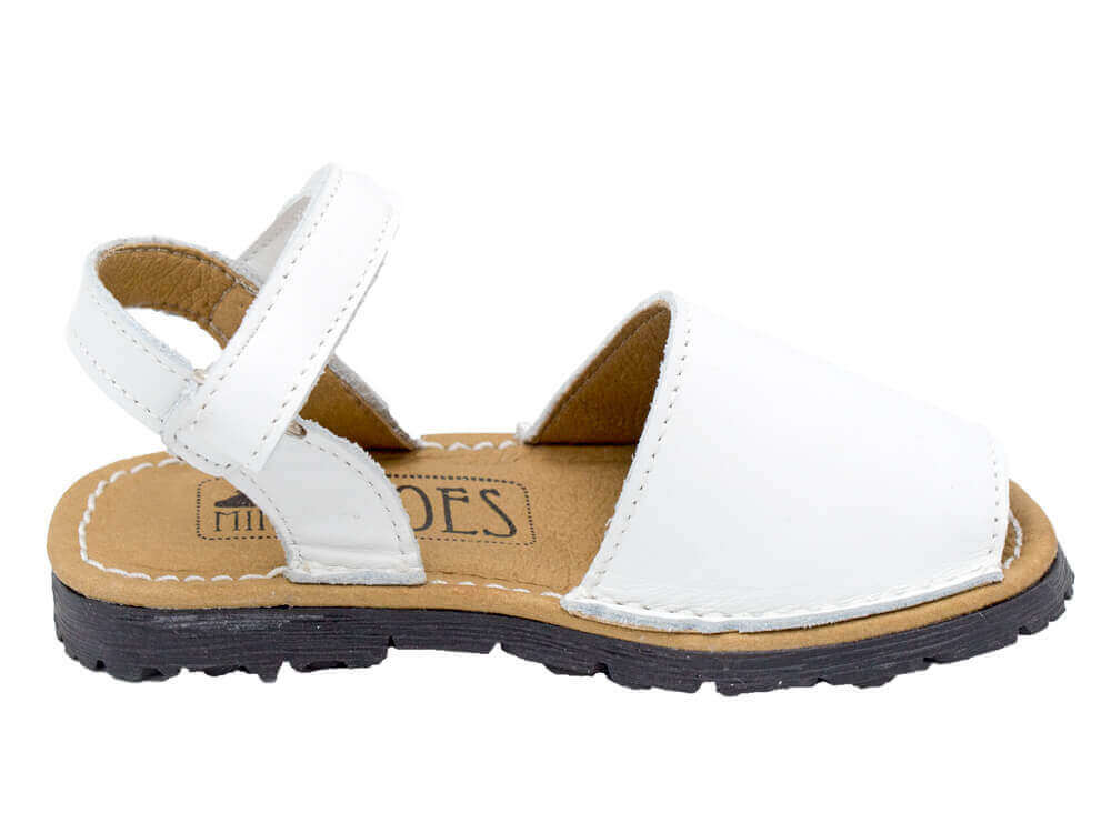 Mini Shoes Kids - Leather Slingback Avarcas Sandals with Velcro Closure