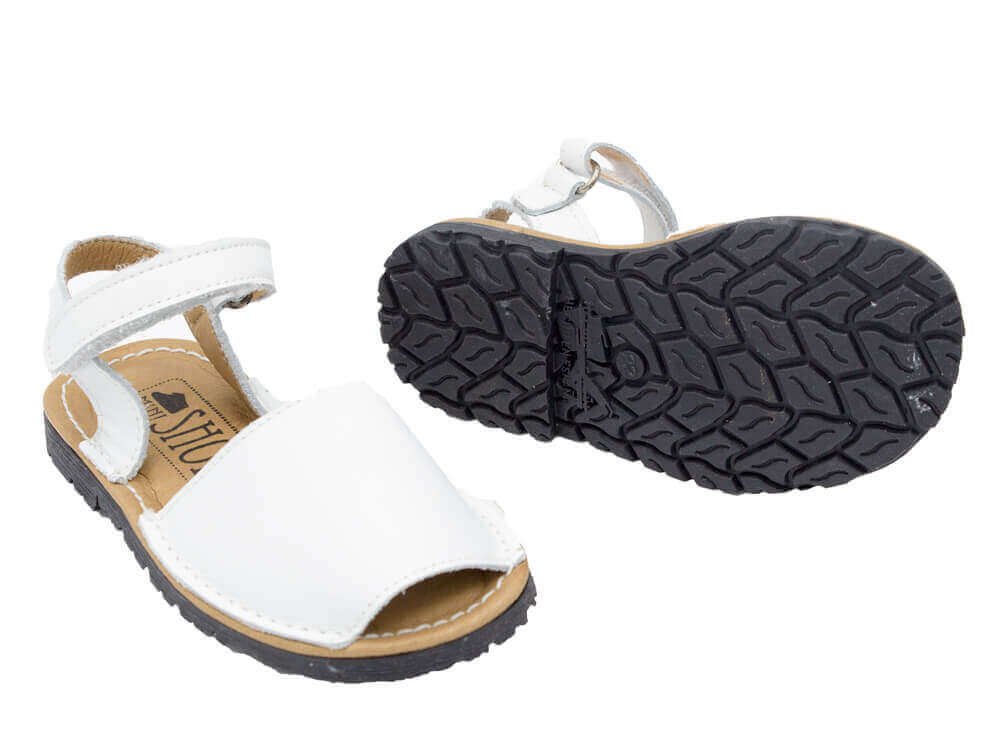 Mini Shoes Kids - Leather Slingback Avarcas Sandals with Velcro Closure