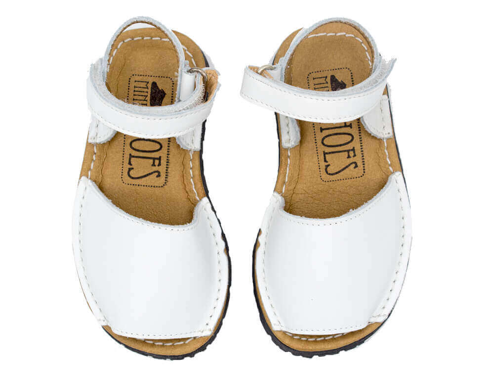 Mini Shoes Kids - Leather Slingback Avarcas Sandals with Velcro Closure