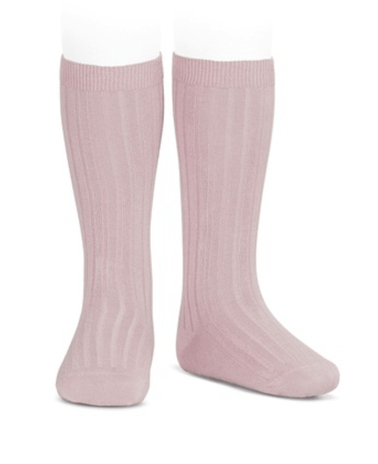 Ribbed Cotton Knee Socks