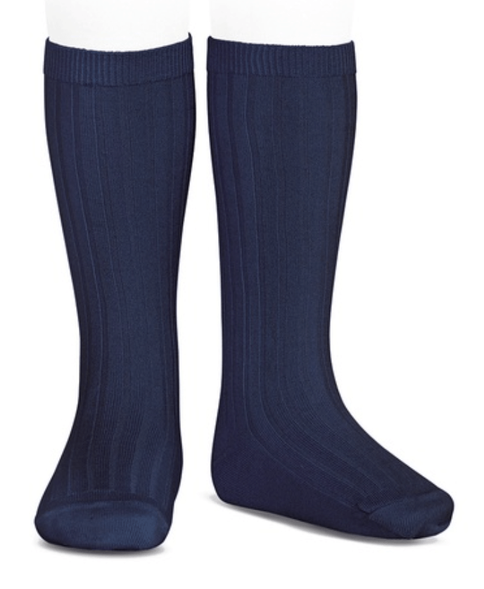 Ribbed Cotton Knee Socks