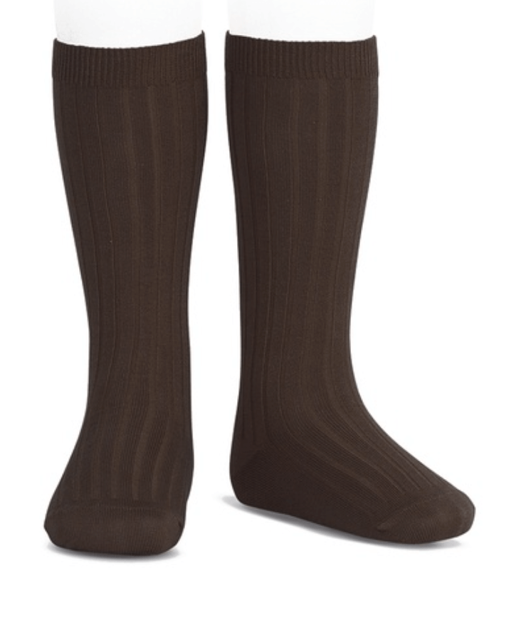 Ribbed Cotton Knee Socks